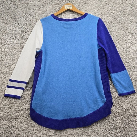 Habitat Sweater Womens Medium Blue Long Sleeve Pullover Stretch Knit Cotton - Picture 8 of 12